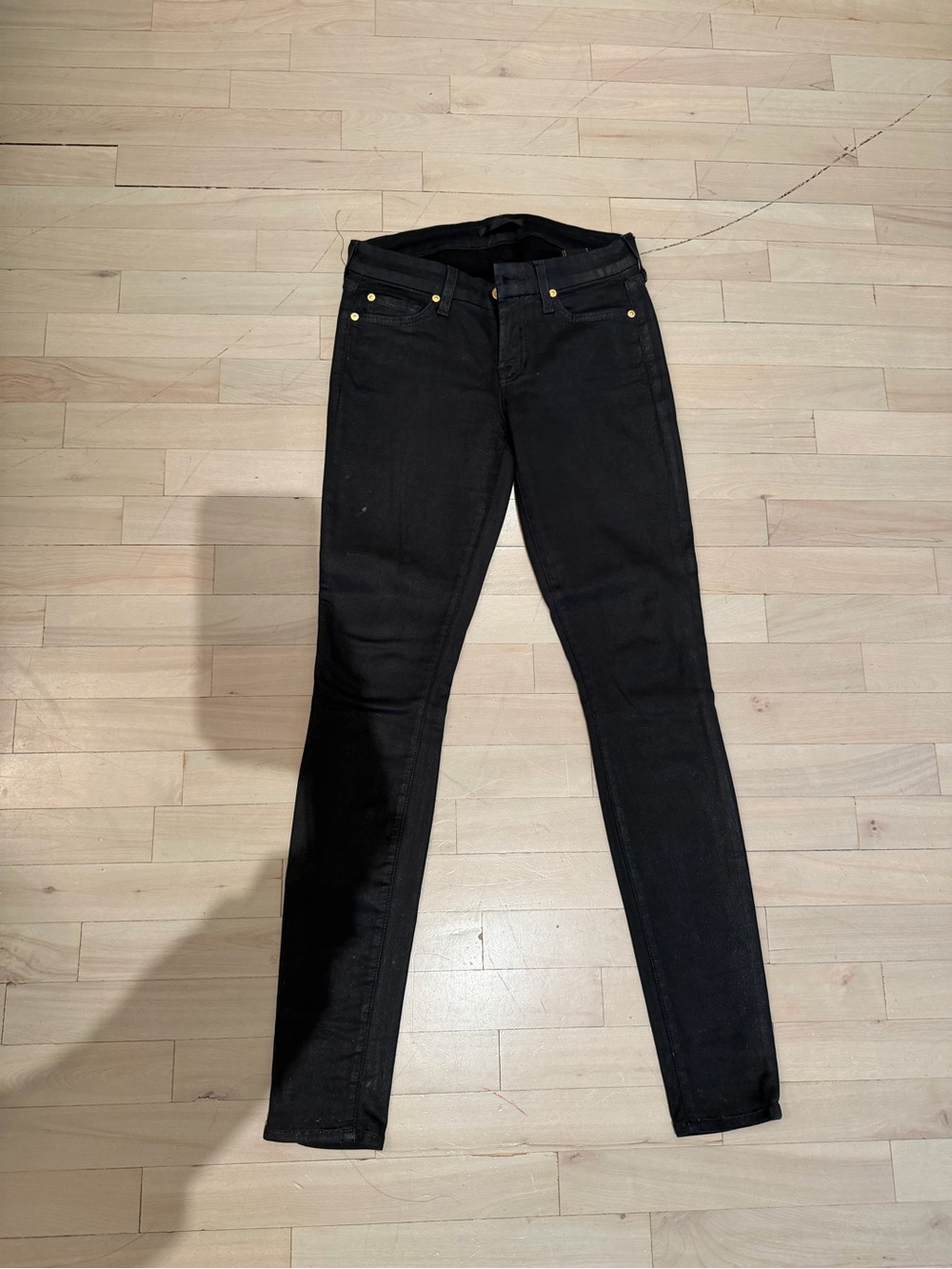 7 For All Mankind Black Skinny Jeans - Classic Slim Fit